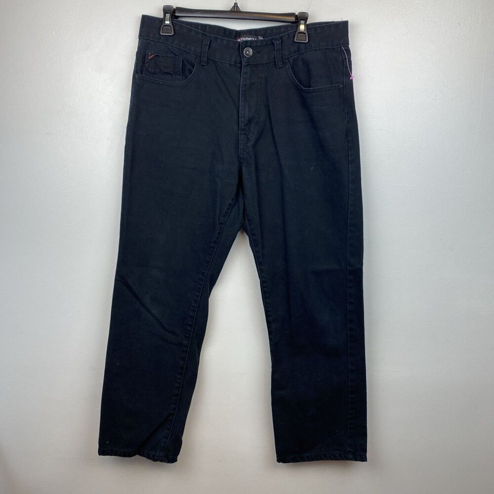 Southpole jeans men's 34x30 black straight leg solid Y2k High Rise Hip Hop Skate
